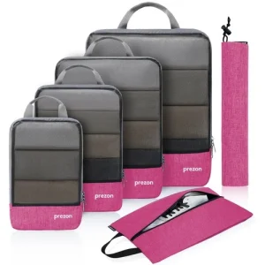 Prezon Compression Packing Cubes with Travel Shoes Bag and Laundry Bag, Luggage