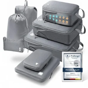 Compression Packing Cubes Suitcase Organizer Waterproof Travel Bags 8 Set