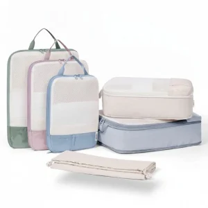 Travel Compression Packing Cubes Set 6 Large Suitcase Organizer Bags Durable ...