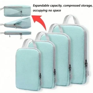 4Pcs Compression Bags Organiser Suitcases Packing Cubes Storage Luggage Travel