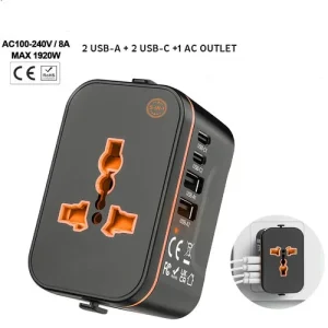 Universal Travel Adapter Worldwide Plug UK EU AU US with USB-C Port Fast Charger