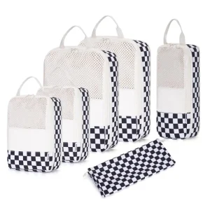 Packing Cubes Set 6 Compression Travel Organisers Luggage Bags