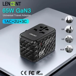 UNIVERSAL TRAVEL ADAPTER WORLDWIDE MULTI FAST CHARGER PLUG UK EU AU US USB C NEW