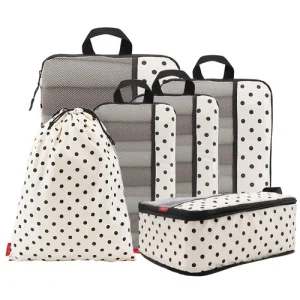 6 Set Compression Packing Cubes - Travel Organizers with Laundry Bag, Space-S...