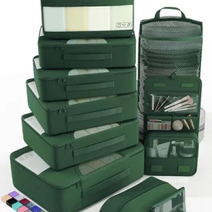 10-Pc Travel Packing Cubes Luggage Organizer Set with Laundry & Toiletry Bag
